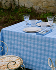 Blue Alpine Jacquard Cotton Tablecloth