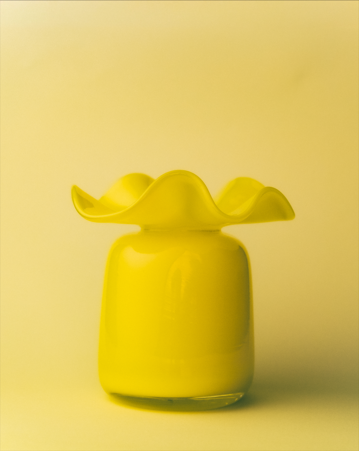 Marla Primrose Medium Handmade Glass Ruffle Bud Vase – Yellow