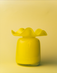 Marla Primrose Medium Handmade Glass Ruffle Bud Vase – Yellow