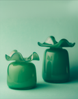 Marla Primrose Medium Handmade Glass Ruffle Bud Vase – Teal