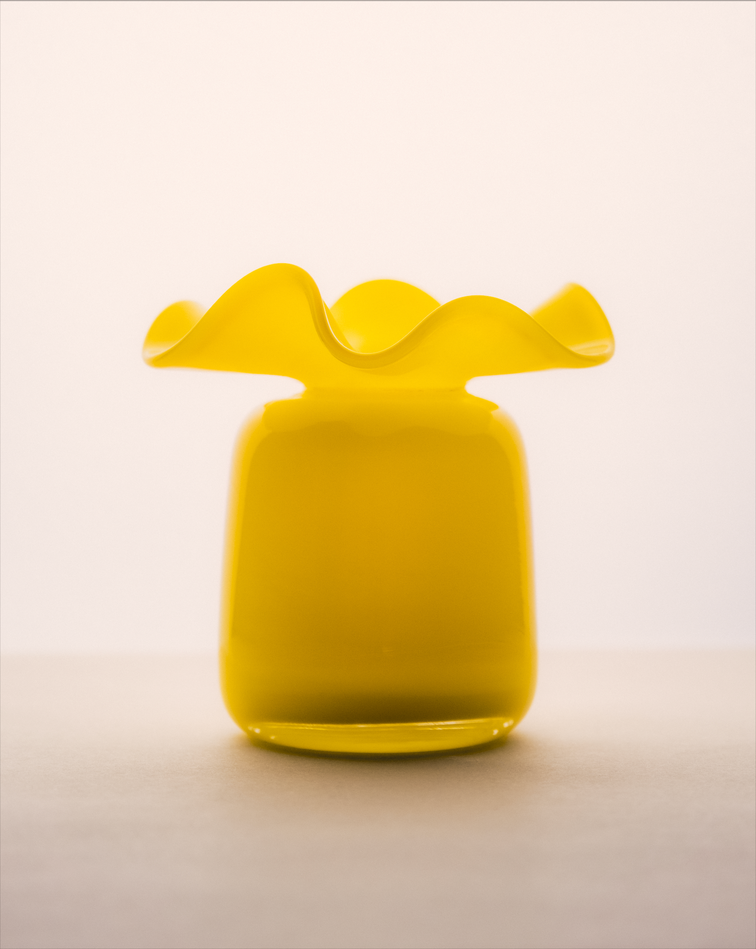 Marla Primrose Medium Handmade Glass Ruffle Bud Vase – Yellow