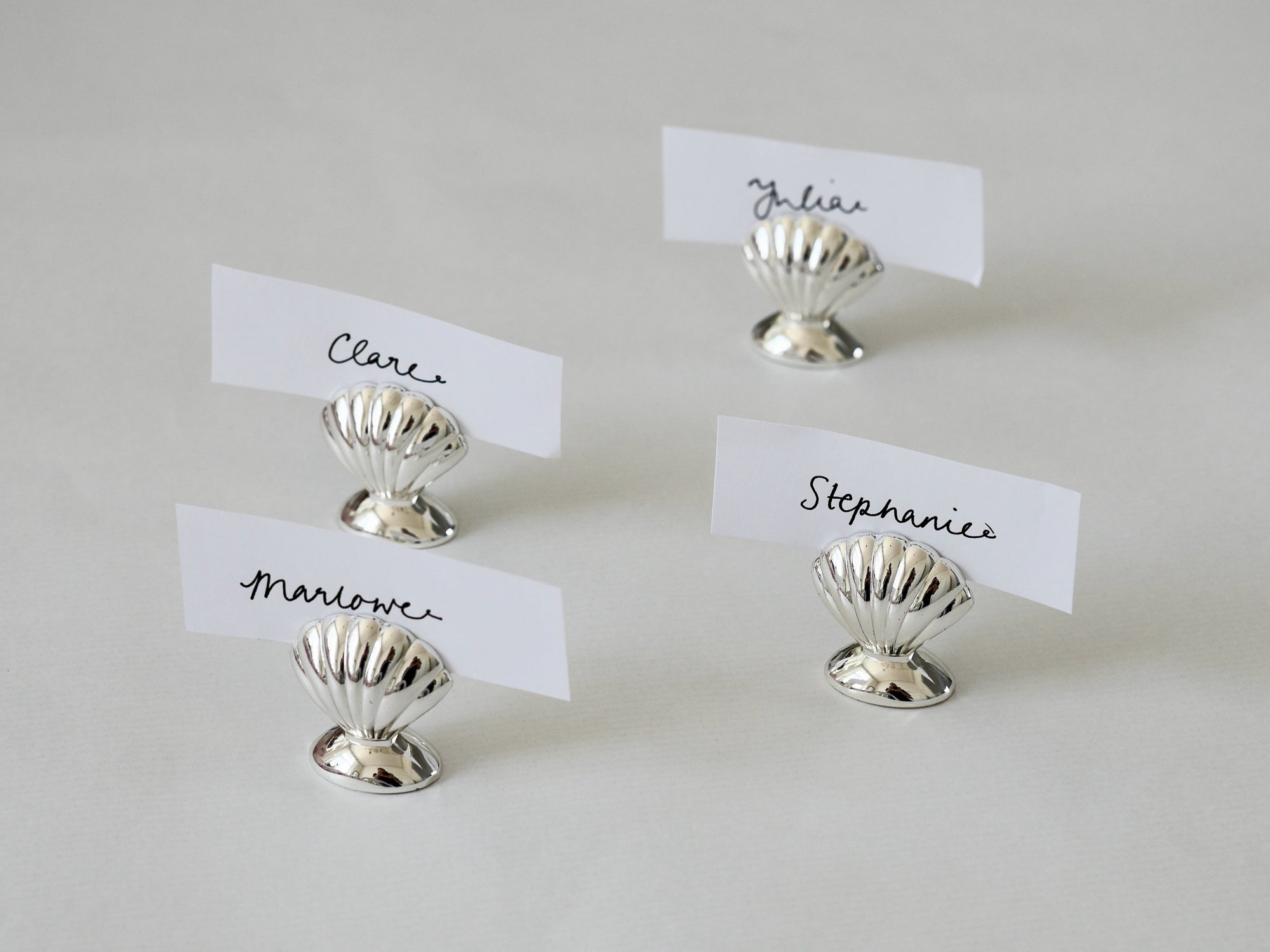 Shell Place Card Name Card Holder Set of Four