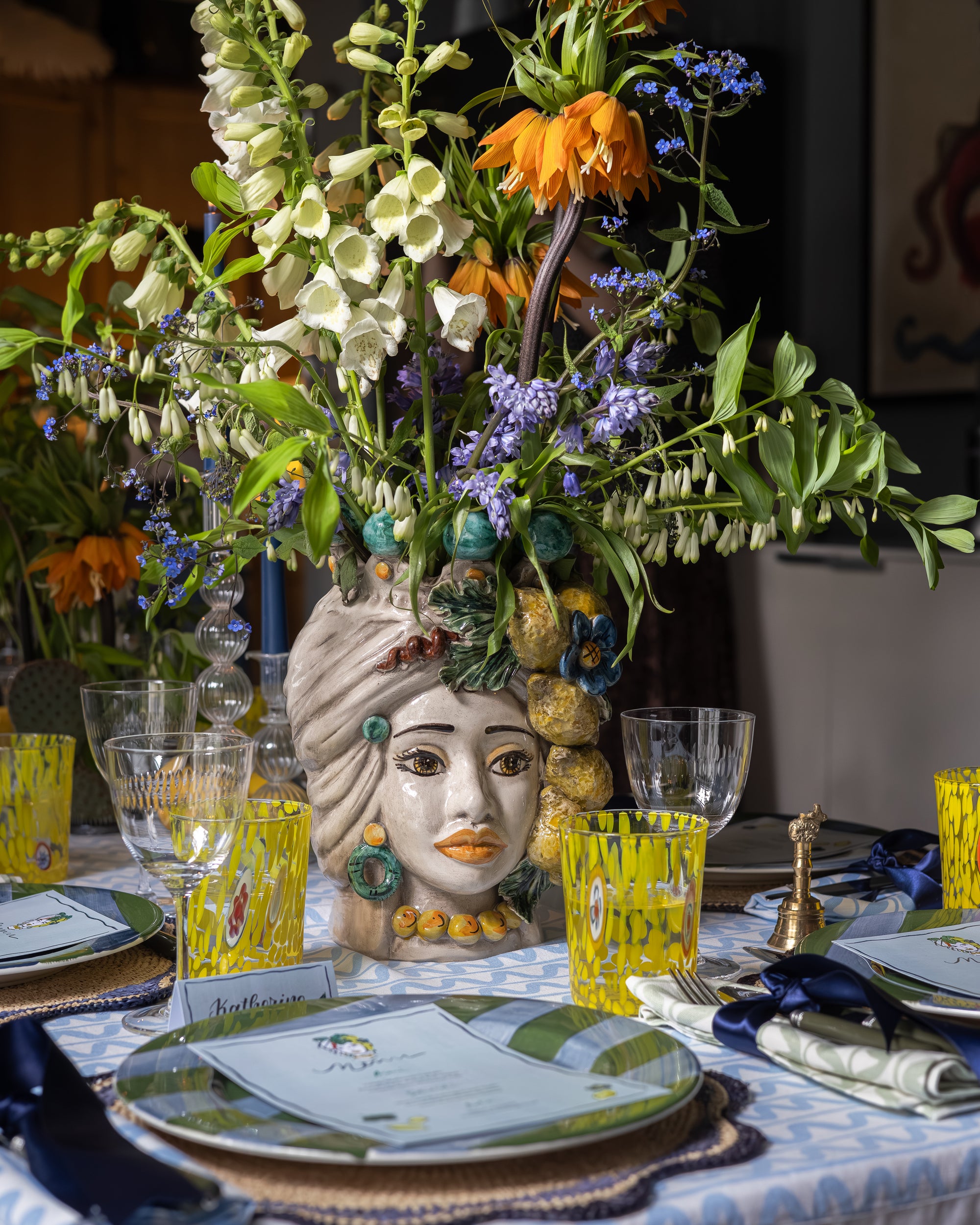 Sicilian Sea Blue Tablescape