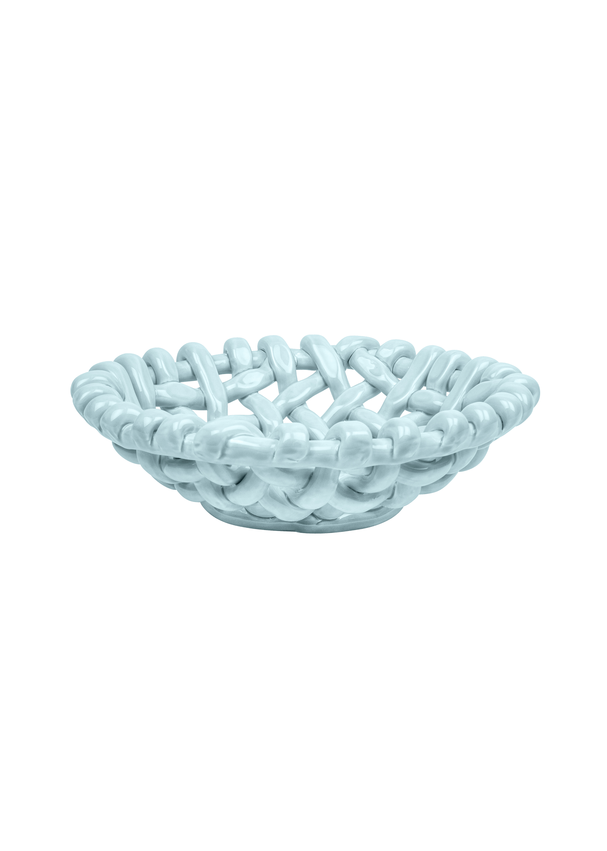 Sky Blue Basketweave Bowl