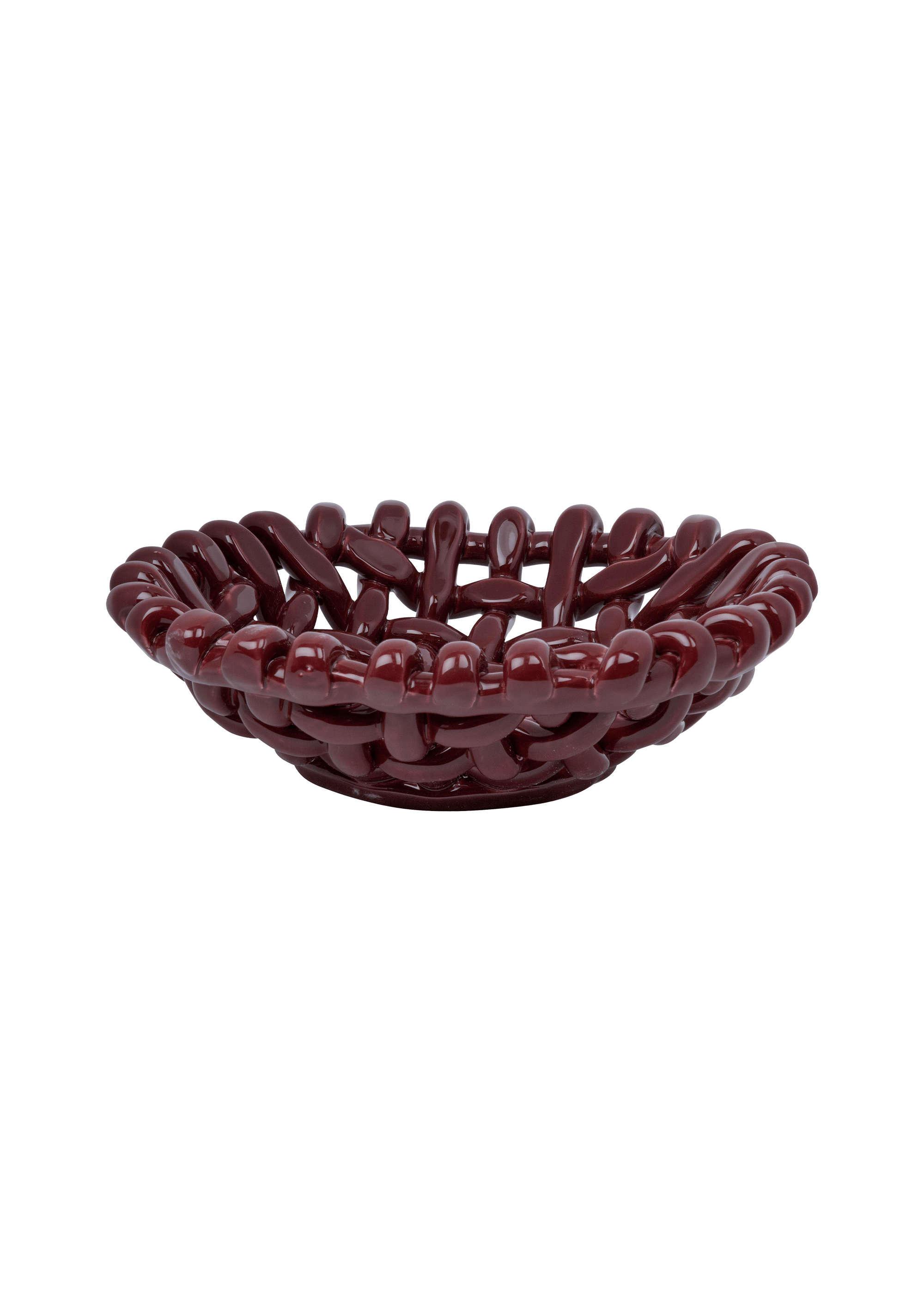 Burgundy Basketweave Bowl