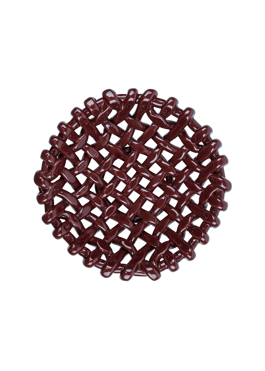 Burgundy Basketweave Bowl