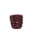 Small Burgundy Basketweave Planter