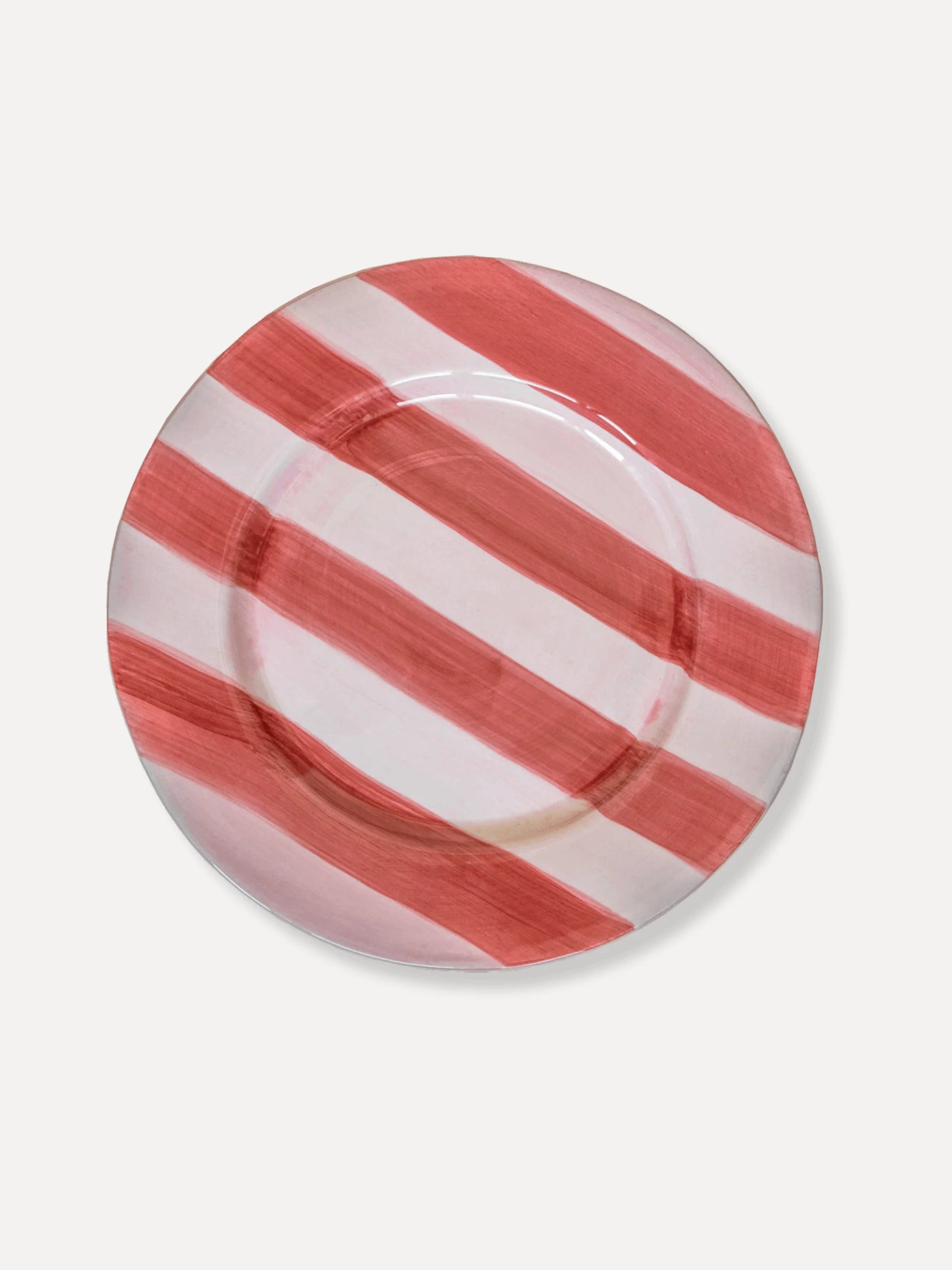 Stripe Dinner Plate, Pink &amp; Red - Set of Four