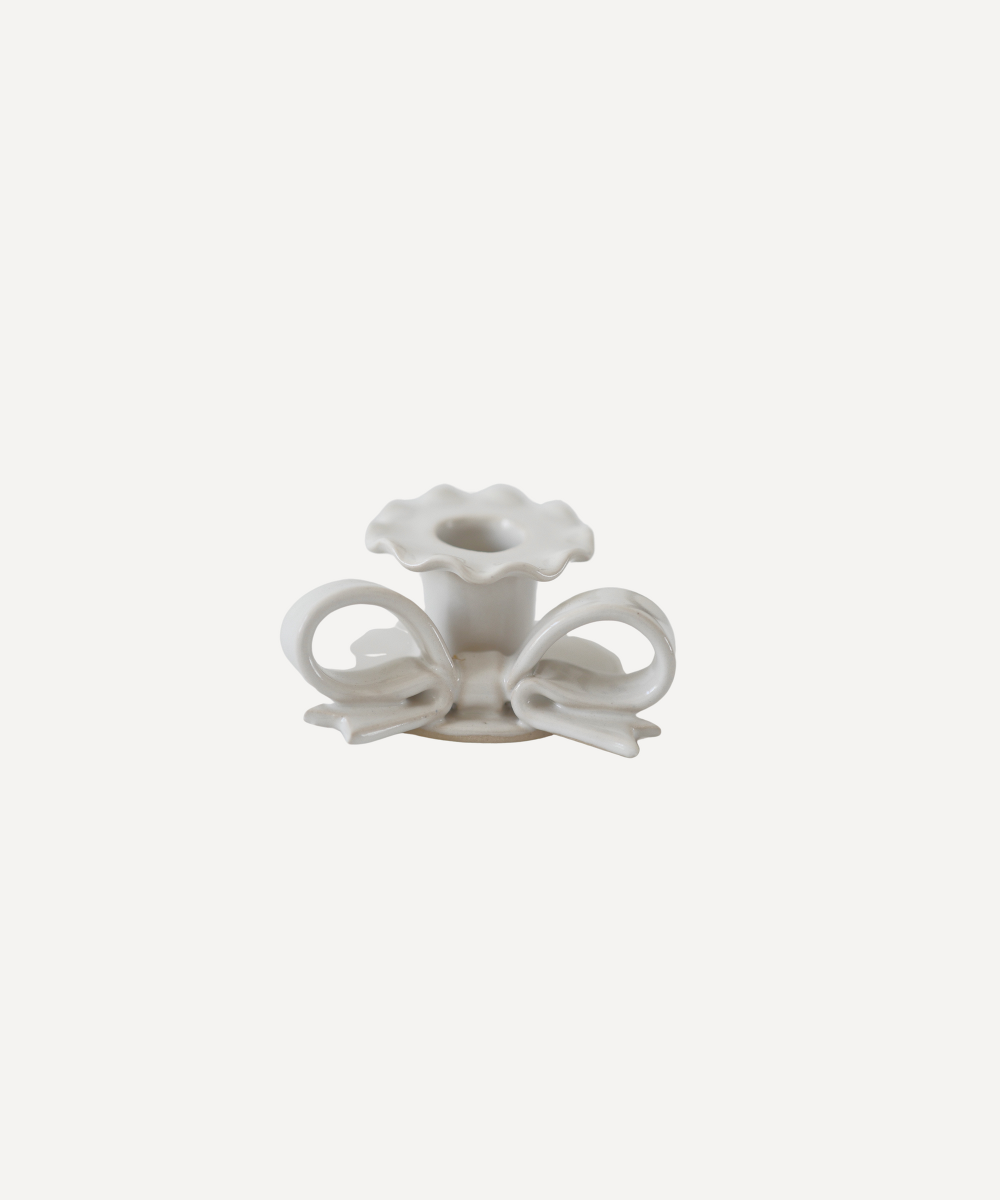 Ceramic Bow White Candle Holder