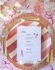 Stripe Dinner Plate, Pink & Red