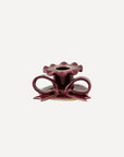 Handmade Ceramic Bow Candle Holder, Burgundy Red