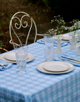 Blue Alpine Jacquard Cotton Tablecloth