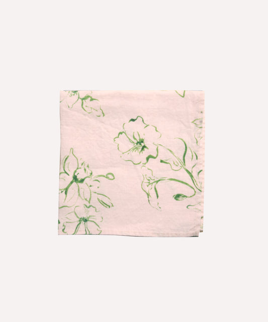 Wild Bloom, Green Pure Linen Napkin