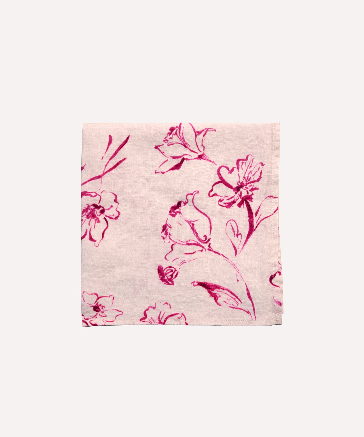 Wild Bloom, Pink Pure Linen Napkin