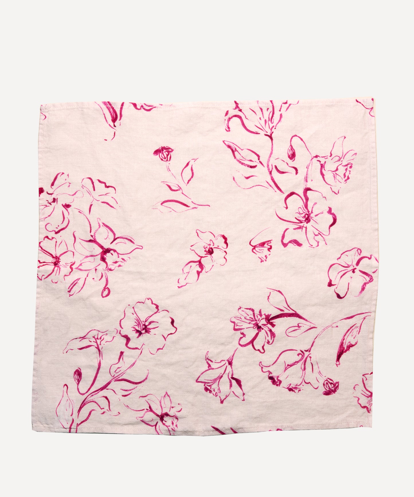 Wild Bloom, Pink Pure Linen Napkin