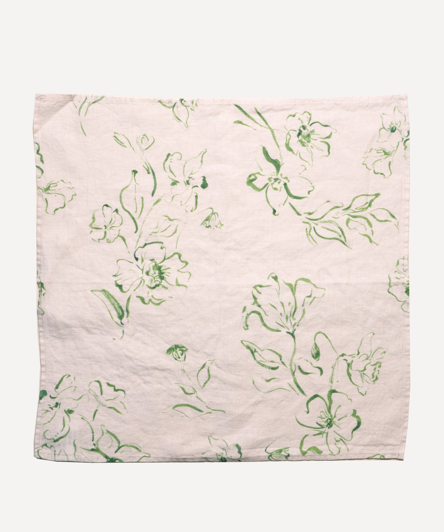 Wild Bloom, Green Pure Linen Napkin
