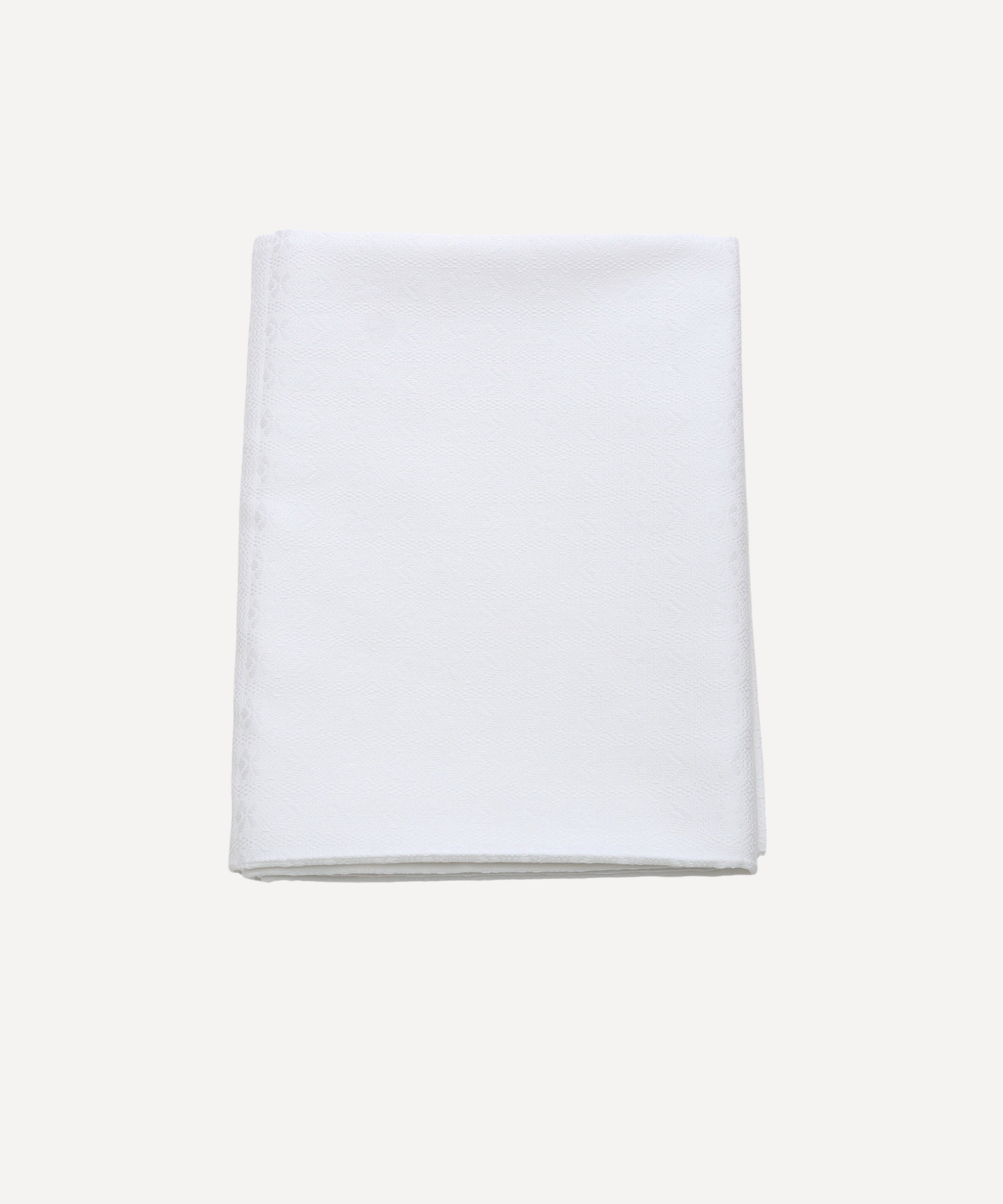 White Alpine Chalet Cotton Gingham Tablecloth, Italian Cotton, 230 x 150cm by Marla Primrose