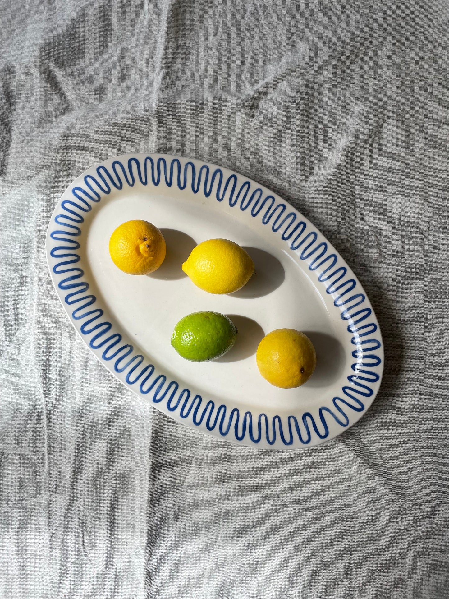 Wiggle Handmade Platter, Blue