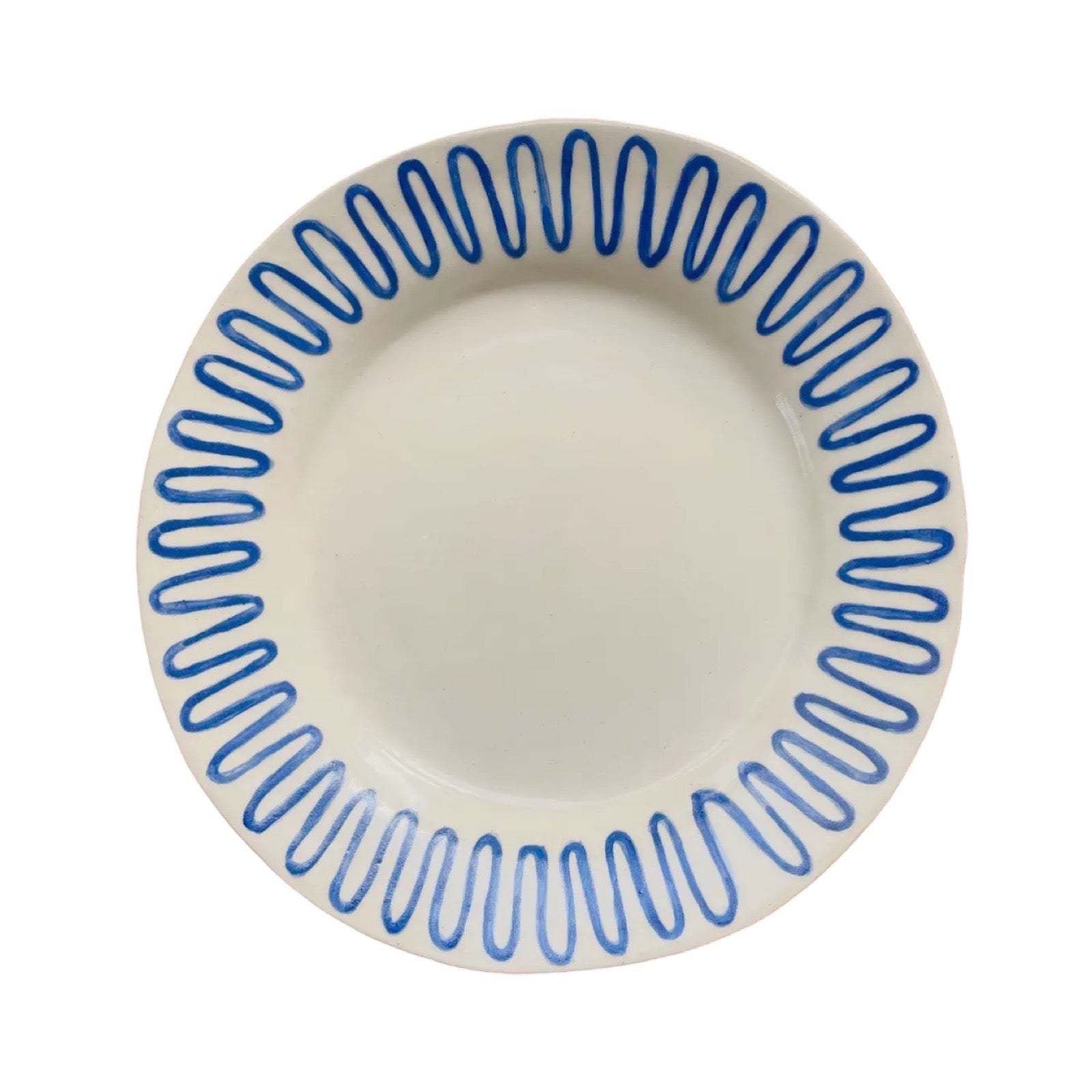 Wiggle Handmade Plate, Blue