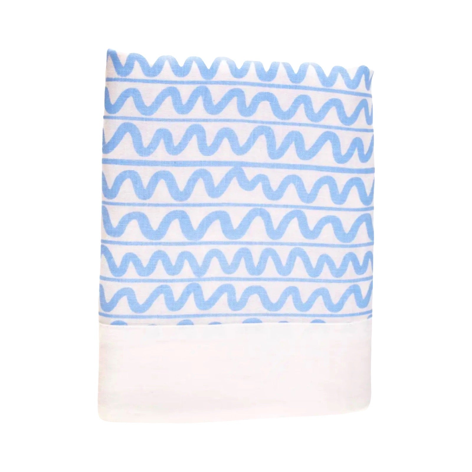 Wiggle Linen Tablecloth, Blue