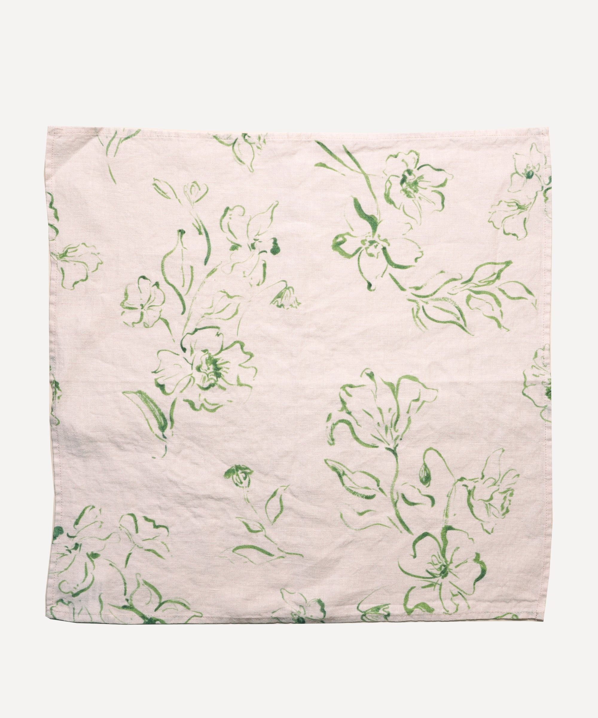 Wild Bloom, Green Pure Linen Napkin