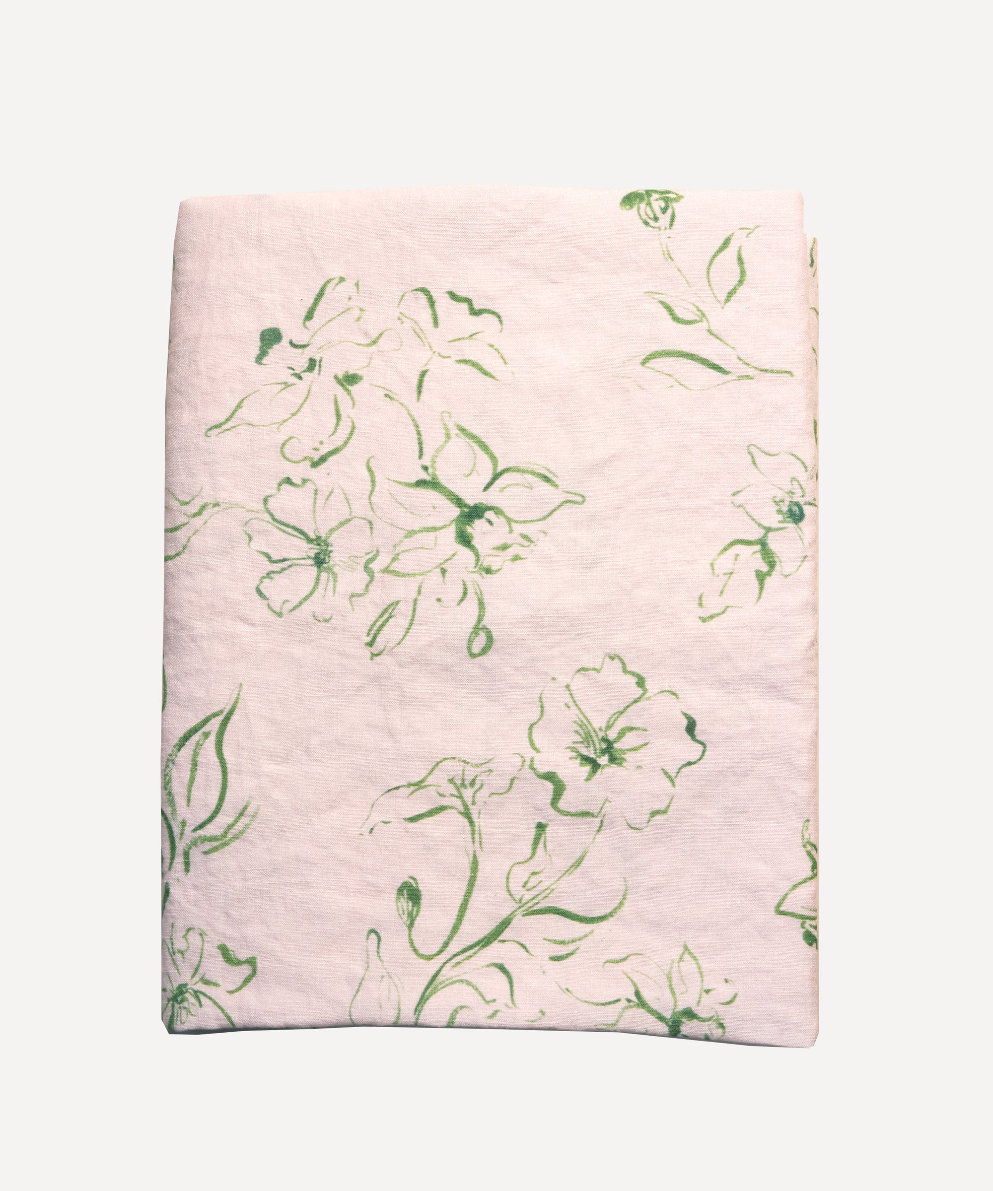 Wild Bloom, Green Pure Linen Tablecloth 2