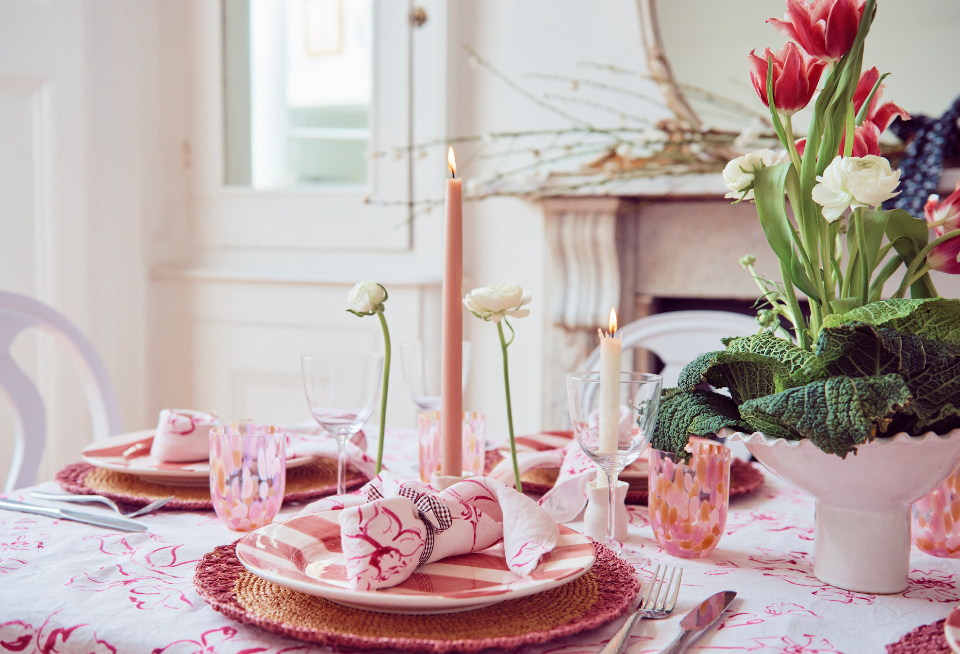 Wild Bloom, Pink Pure Linen Napkin