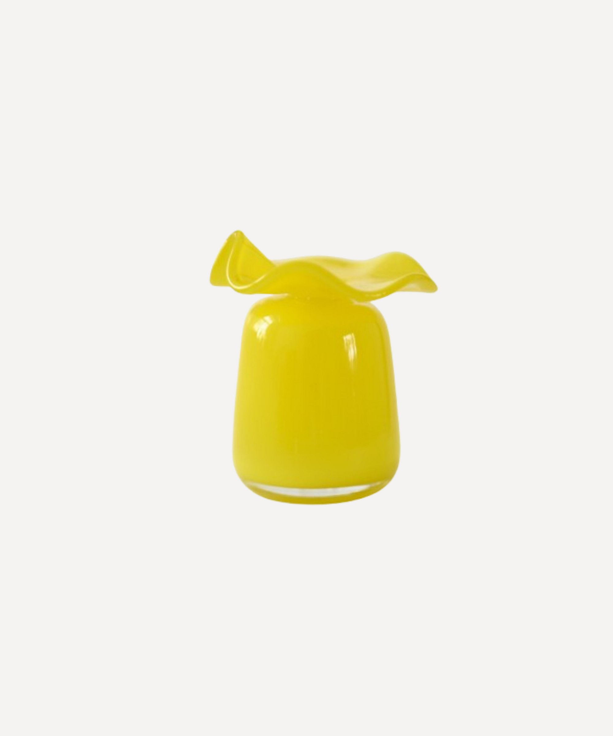 Yellow Handmade Ruffle Glass Bud Vase