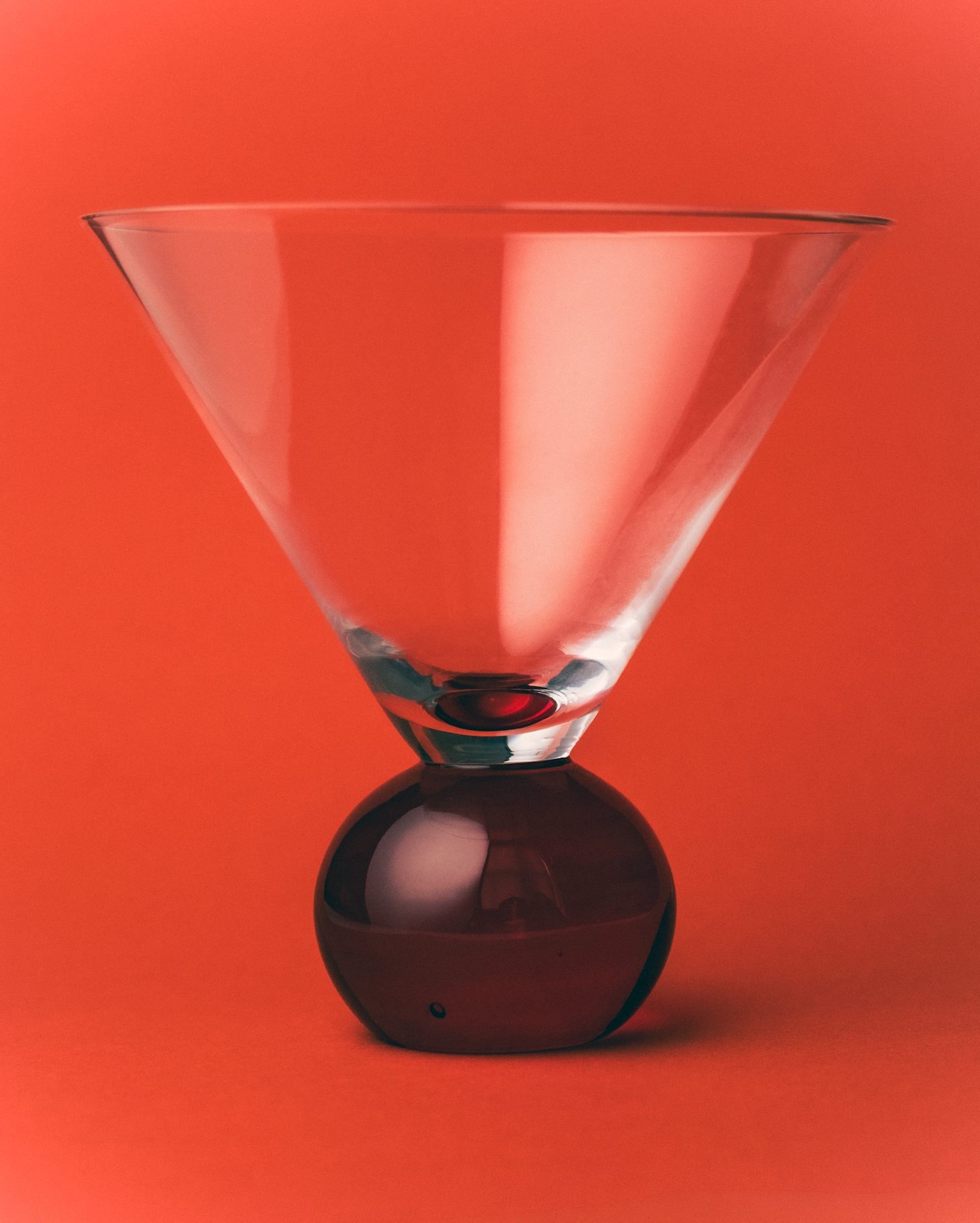 Cocktail Glasses, Red/ Clear - Set of 2 – side view by Marla Primrose