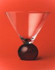 Cocktail Glasses, Red/ Clear - Set of 2 – side view by Marla Primrose