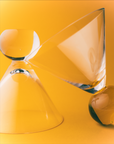 Cocktail Glasses, Yellow/Clear - Set of 2 – side view by Marla Primrose