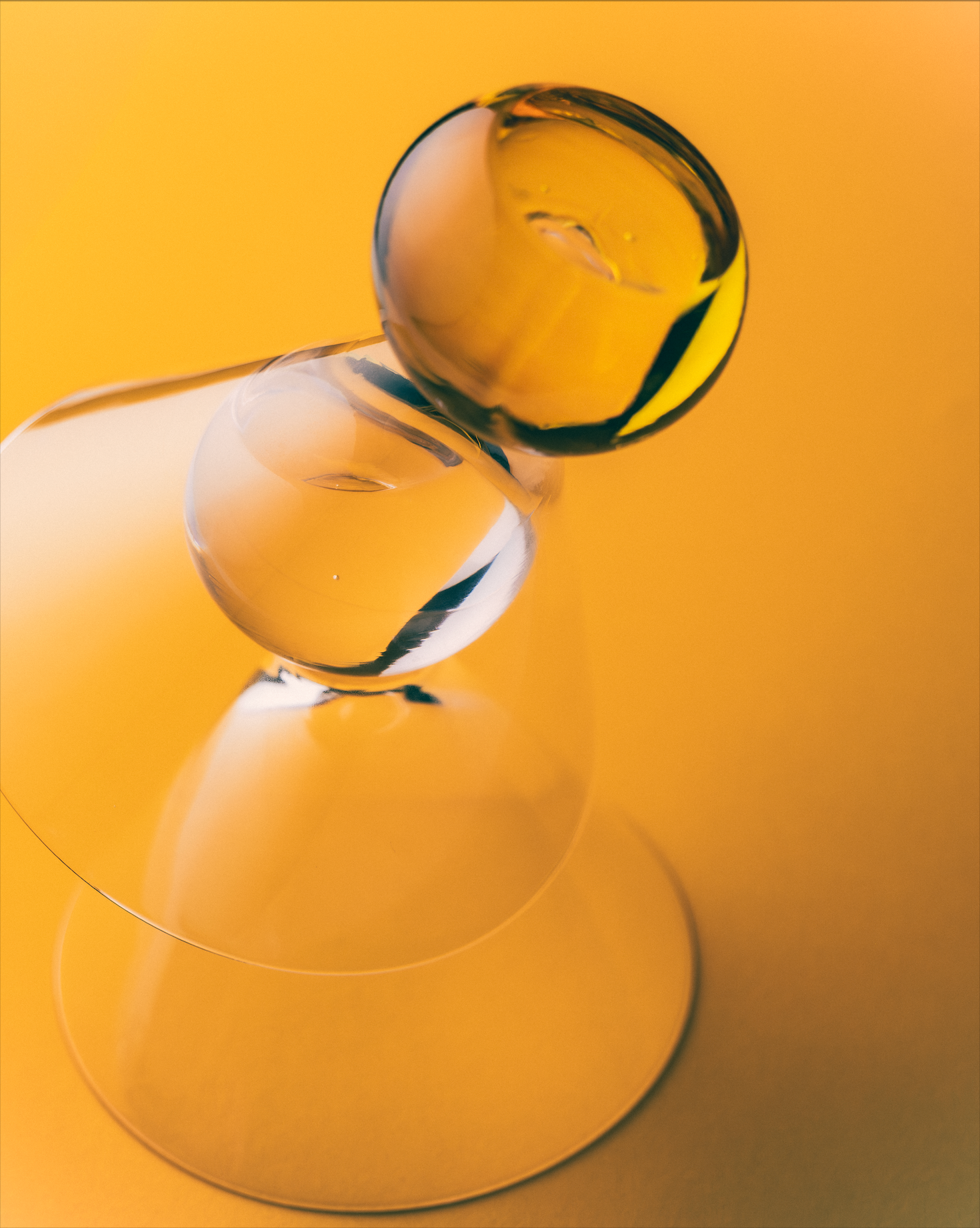 Cocktail Glasses, Yellow/Clear - Set of 2 – detail close-up by Marla Primrose
