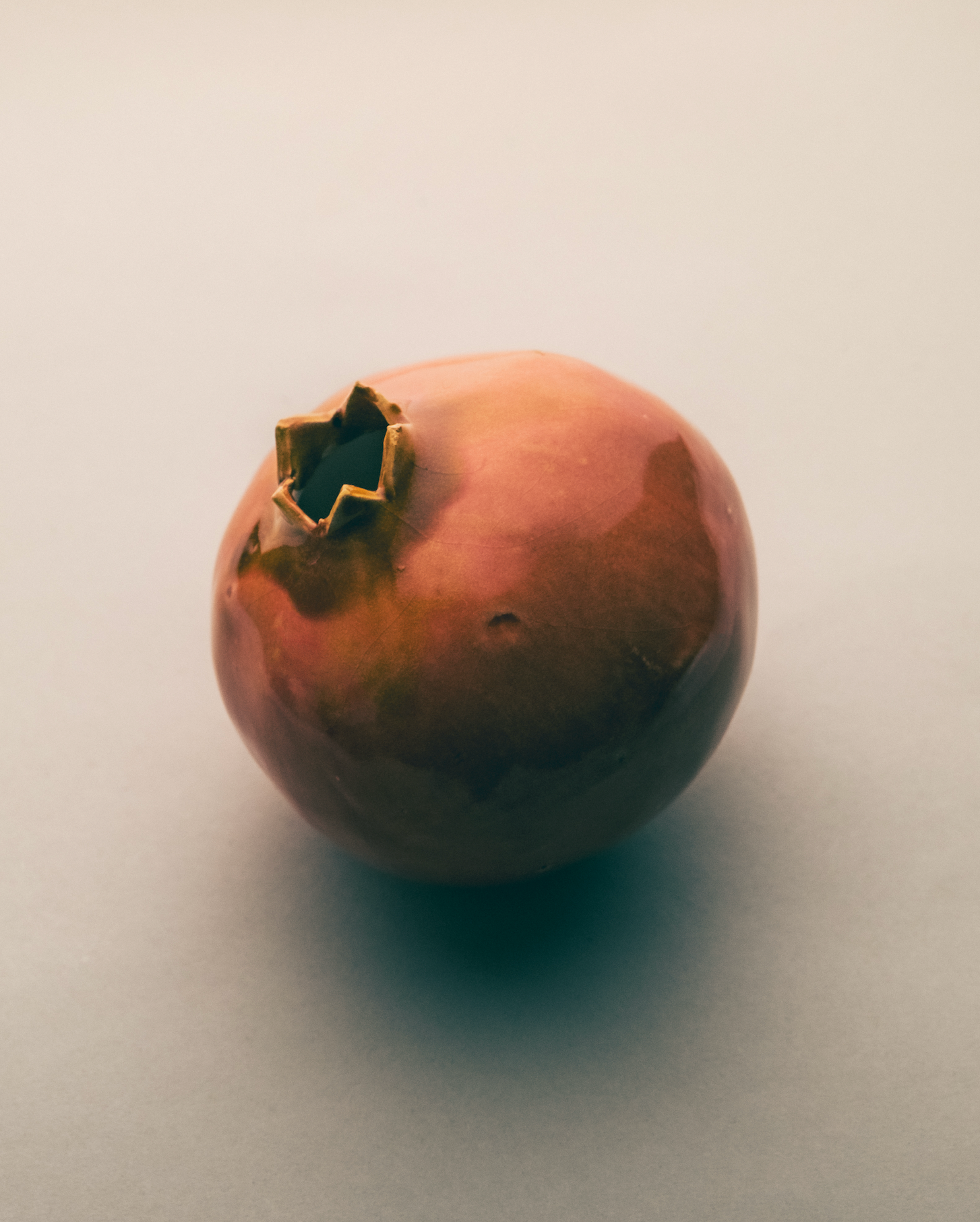 Marla Primrose Handmade Ceramic Glazed Pomegranate – Pink – side view