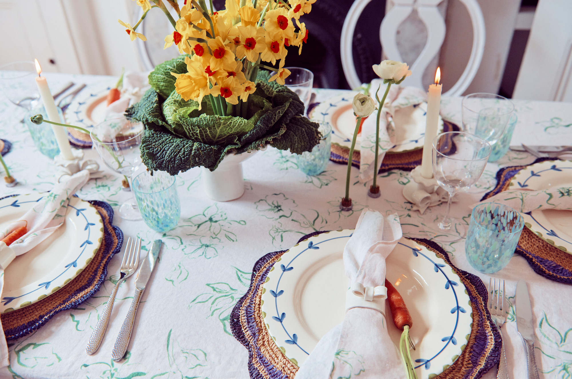 Wild Bloom, Green Pure Linen Napkin