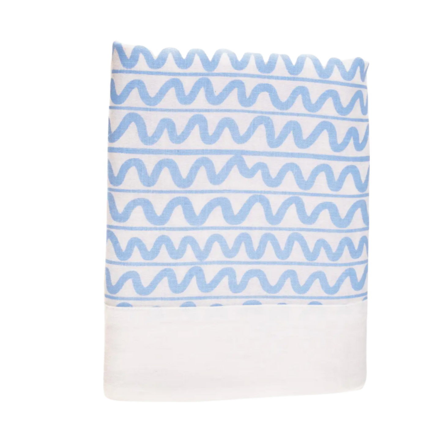 Wiggle Linen Tablecloth, Blue
