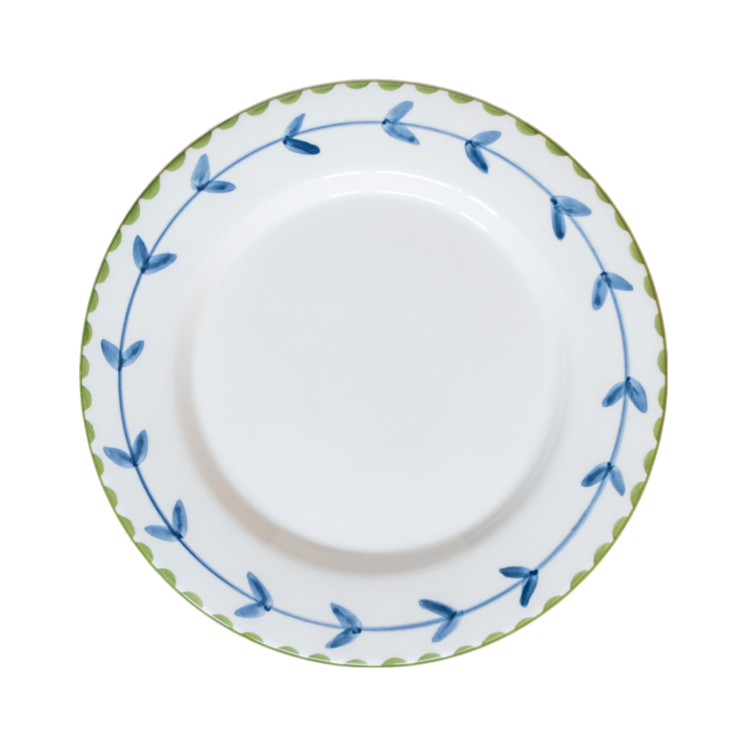 Dinner Plate, Hand-Painted Border