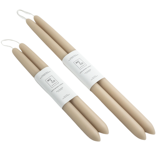 Cream Beeswax Candle Pair, Large