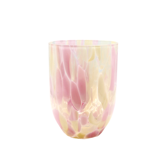 Confetti Bohemia Glass Tumbler, Pink & Cream