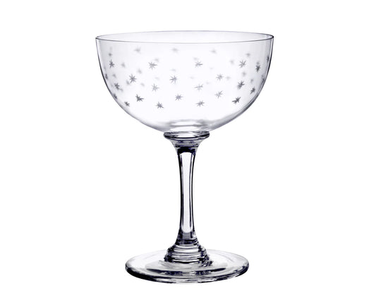 Engraved Stars Champagne Glass Saucer