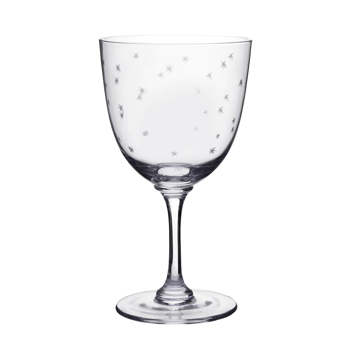 Crystal Wine Glass, Stars Engraved