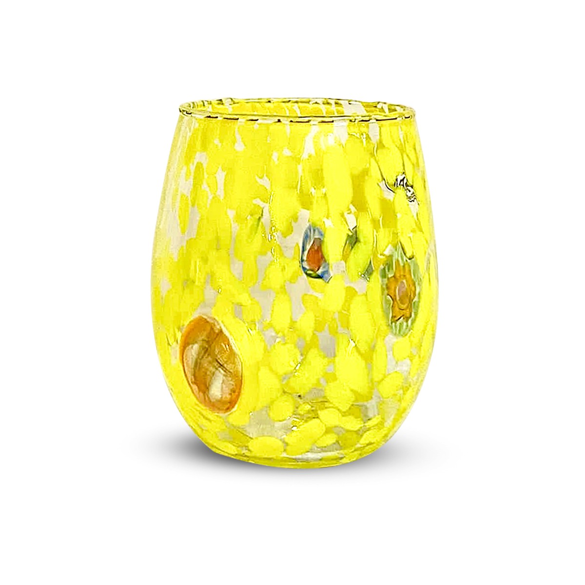 Sample Murano Glass Round Shaped Tumbler, Yellow