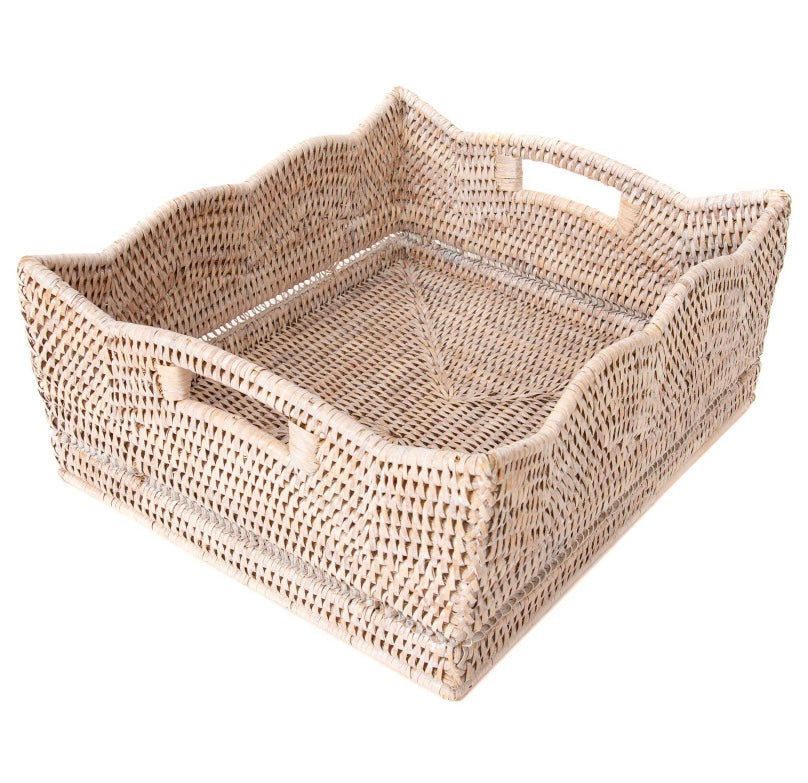 Scallop Rattan Basket