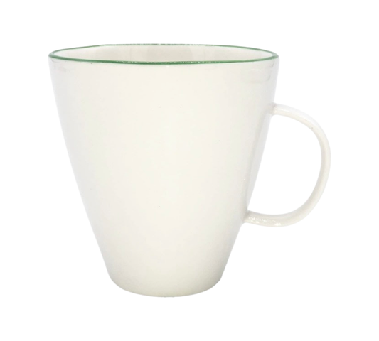 Coffee Cup, White & Green