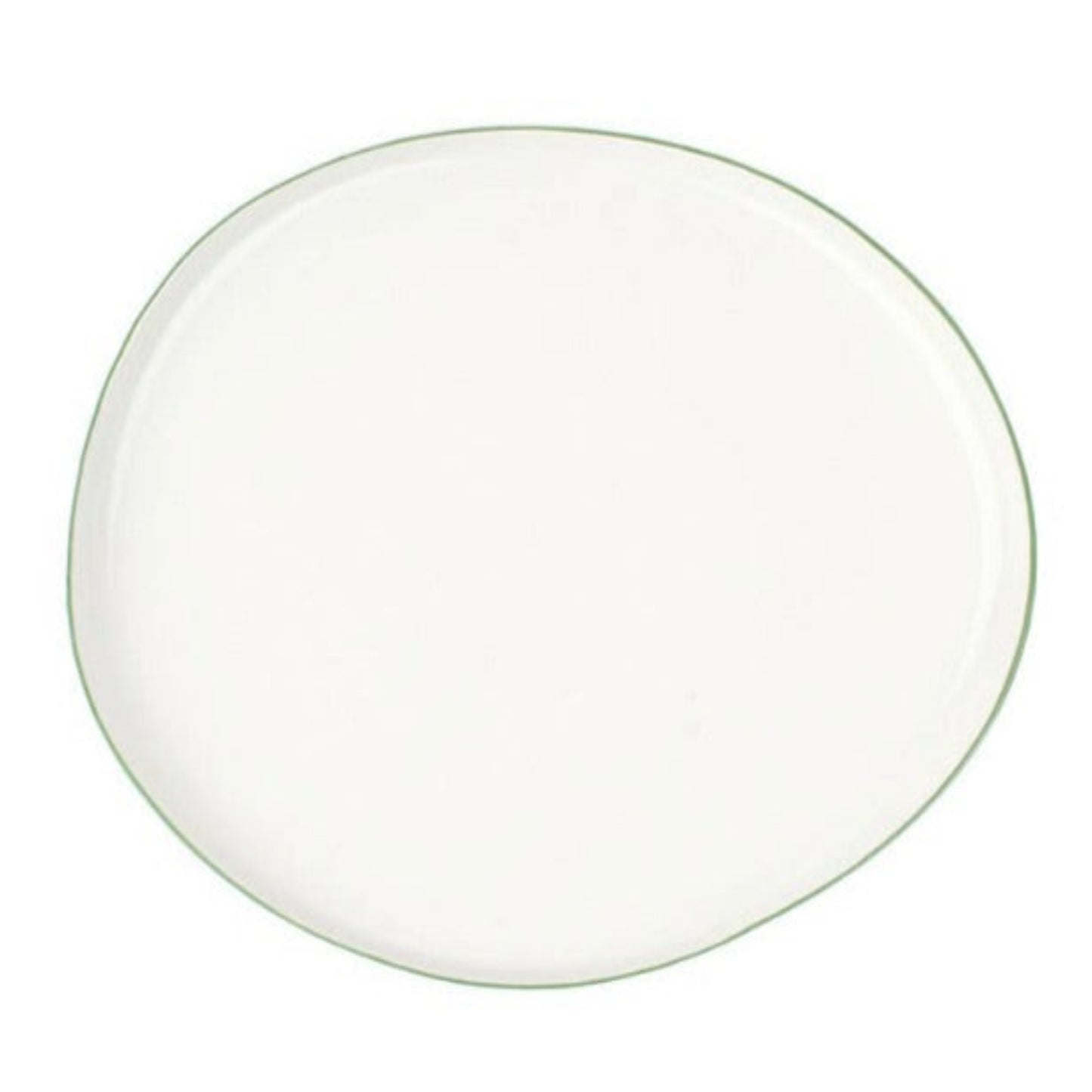 Large Platter, White & Green