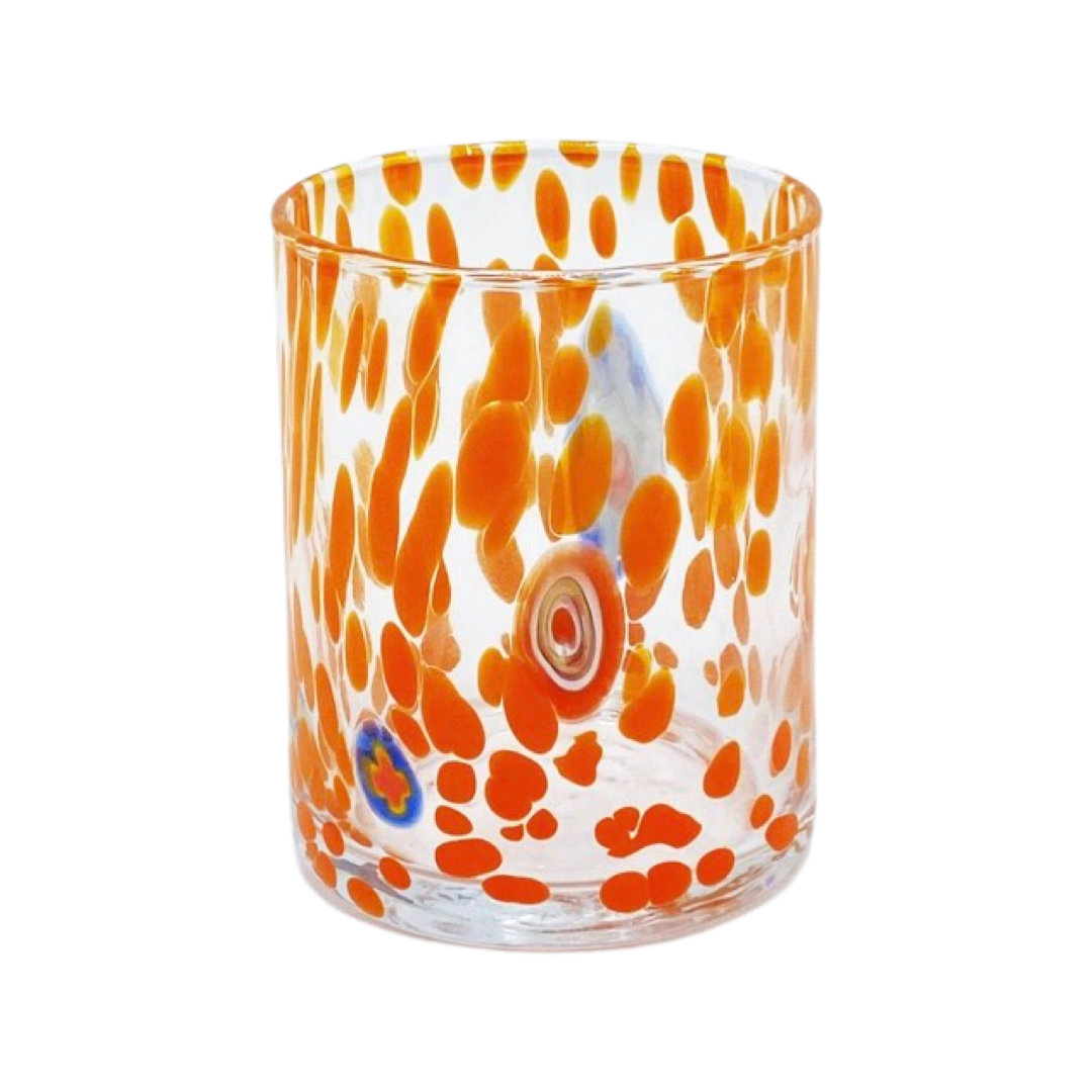 orange venetian murano tumbler